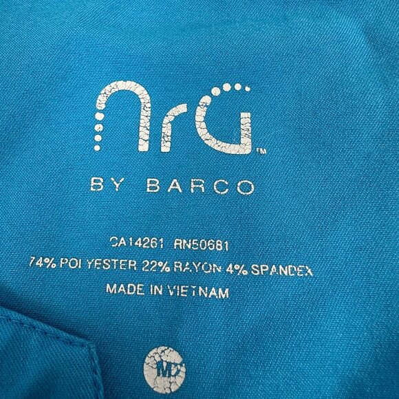Nrg By Barco Womens Scrub Top With Pockets Blue Size M - Picture 3 of 8